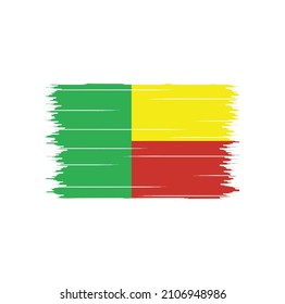 Flagge von Benin mit Grunge-Stil