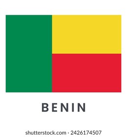 Flag of Benin isolated on white background.