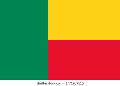 Flag of Benin, National Republic of Benin flag, The capital city is Porto-Novo.