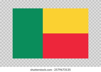 Flag of Benin. National symbol in official colors. Template icon. Abstract vector background.