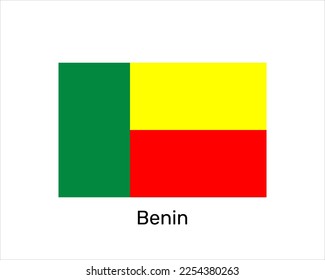 Flag of Benin. National symbol. Benin flag symbol. Vector illustration isolated on white background