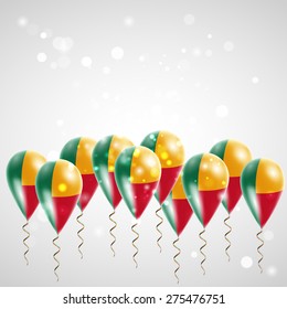 Flag of Benin on balloon. Celebration and gifts. Balloons on the feast of the national day. 