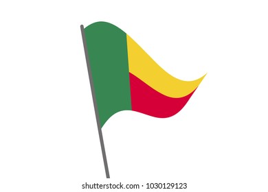 Flag of the Benin on a white background ,vector