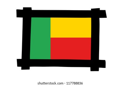 The flag of Benin in a photo frame