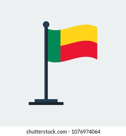Flag Of Benin. Flag Stand On White Background. Vector Design