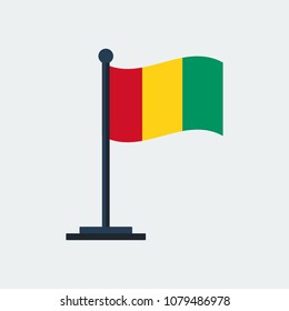 Flag Of Benin. Flag Stand On White Background. Vector Design
