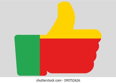 The flag of Benin in a Thumbs Up Icon