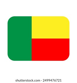 Flag Benin Vektorsymbol. Benin National Flag Design einzeln auf weißem Hintergrund.