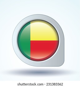  Flag of Benin, vector illustration