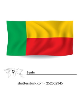 Bandera de Benín - ilustración vectorial