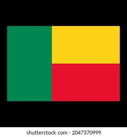 
Flag of Benin vector illustration on black background