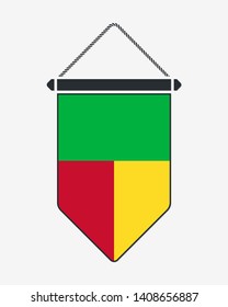 Flag of Benin. Vector Sign and Icon. Vertical Pennant