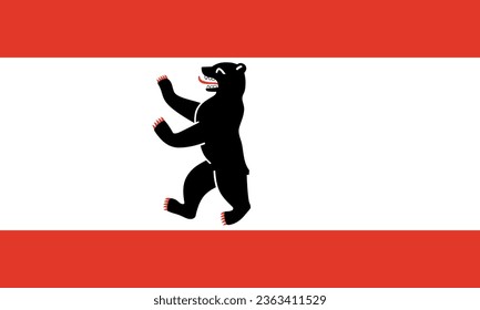 Flag of Berlin (Federal Republic of Germany, Bundesrepublik Deutschland) Capital city, state and municipality