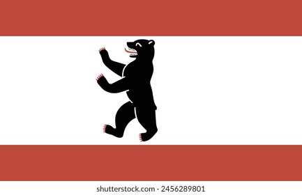 Flagge von Berlin isoliert auf weißem Hintergrund. Vektorillustration