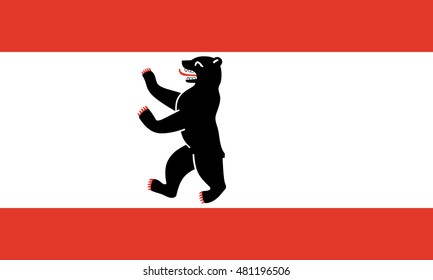Flag of Berlin. Vector. Accurate dimensions, element proportions and colors