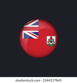 Flag of Bermeda Round Glossy Icon. Vector illustration eps 10.