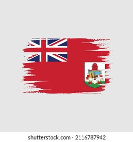 Flag of Bermuda with brush style