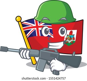flag bermuda cartoon army in character shape