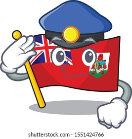 flag bermuda cartoon in police character shape