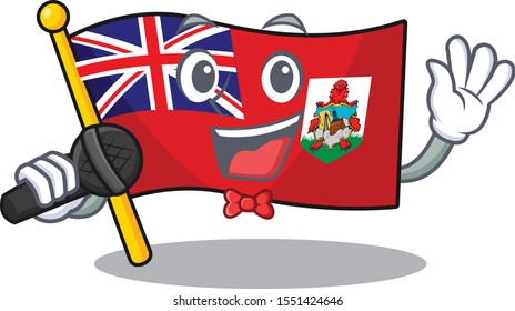 flag bermuda isolated cartoon the singing mascot