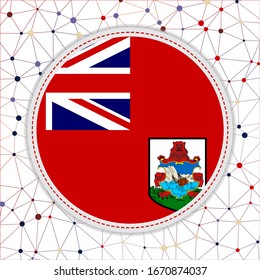 Bandera de las Bermudas con antecedentes de red. Cartel de Bermudas. Hermosa ilustración vectorial.