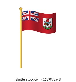 Flag of Bermuda ,Bermuda flag official colors and proportion correctly, Bermuda flag waving isolated Vector illustration eps10.