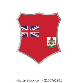 Flag of Bermuda with silver shield frame