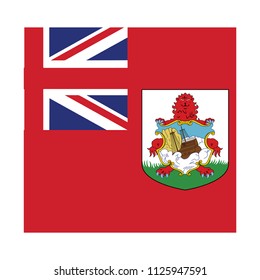 Flag of Bermuda,Bermuda flag Vector Square Icon - Illustration, Flag of Bermuda. Abstract concept, icon, square, button. Raster illustration on white background.