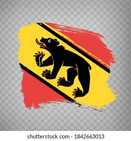 Flag of Bern brush strokes. Flag of  Bern on transparent background for your web site design, app, UI. Switzerland. EPS10.