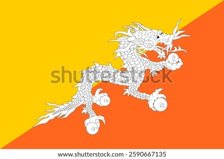 Flag of Bhutan, 3:2 Format, Bhutan Flag