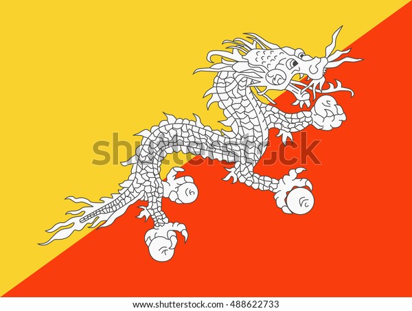 Flag Bhutan Stock Vector (Royalty Free) 488622733