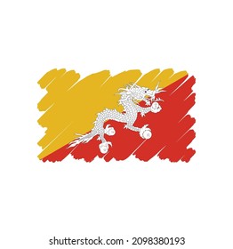 Bandera de Bután, fondo de pincel