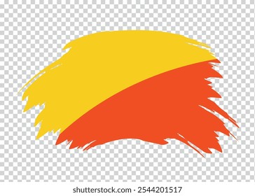 Bandeira do Butão com efeito de pincel de tinta angustiada em plano de fundo isolado