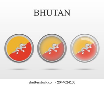 Bhutan-Flagge in Form eines Kreises