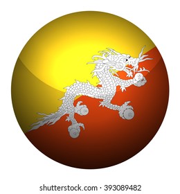 Flag of Bhutan  Glossy Button