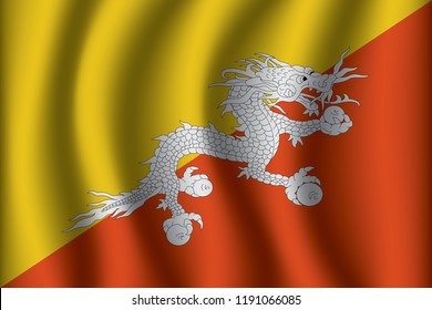 Flag of Bhutan. Bhutan Icon vector illustration eps10.