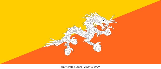 Bandeira do Butão, versão longa, Vetor Images