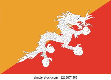 Flag of Bhutan vector, country flags, flags,butan flag


