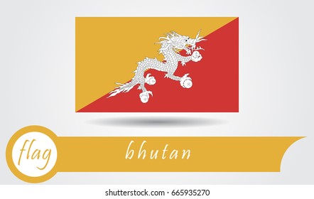 flag of bhutan vector eps 10. design flat with name