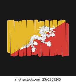 Flagge einer bhutanischen Vektorgrafik