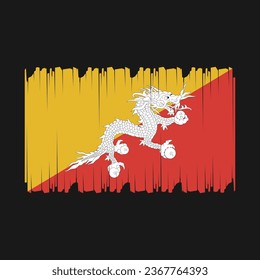 Flag of Bhutan Vector Illustration
