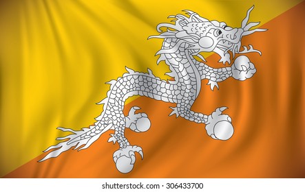 Bandera de Bután - ilustración vectorial