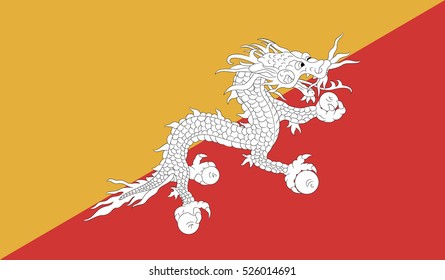 Flag of Bhutan vector illustration