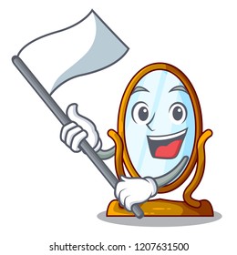 With flag big dressing mirror isolated on mascot
