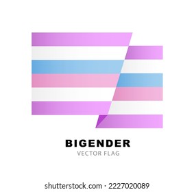 The flag of bigender pride. A colorful logo of one of the LGBT flags. Sexual identification. Vector illustration on a white background.