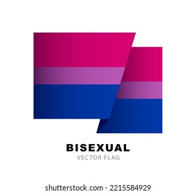 The flag of Bisexual pride. A colorful logo of one of the LGBT flags. Sexual identification. Vector illustration on a white background.