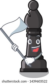 With flag bishop chess in the cartoon shape