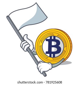 With flag Bitcoin Gold character cartoon