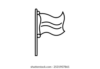 Ícone de bandeira preta, isolado no fundo branco. Ilustração vetorial.