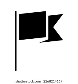 Flag black icon. Simple vector glyph isolated on white background.